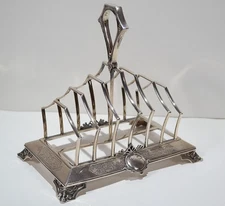 Antique English Sterling Silver Toast Rack/Holder Circa 1870