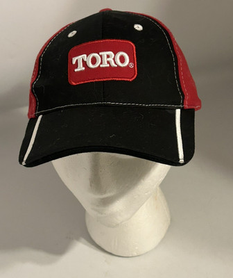 Toro Black Red  White Cap Hat Turf Equipment & Supply Co  Adjustable Strap