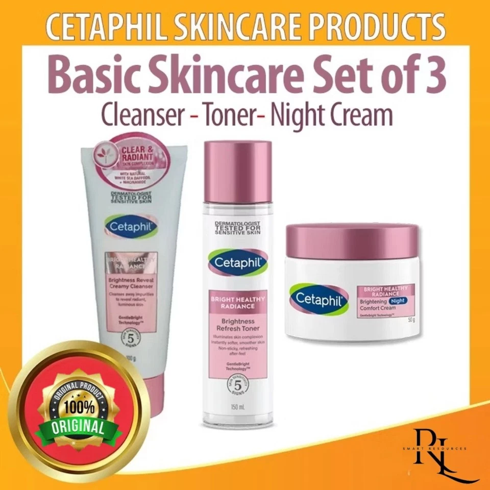 Набор Cetaphil Bright Healthy Radiance очищающее средство для ухода за кожей тоник дневной и ночной крем - Изображение 3 из 4