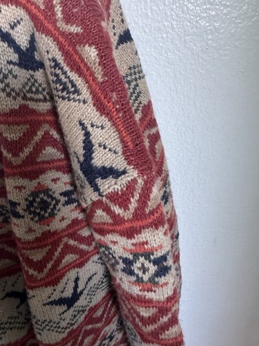 RRL Ralph Lauren Fair Isle V-Neck Sweater With Bird Pattern Red,Beige, & Blue XL - Picture 19 of 24