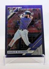 2019 Donruss Optic Charlie Blackmon #131 Purple Stars Prizm /125 Color Match