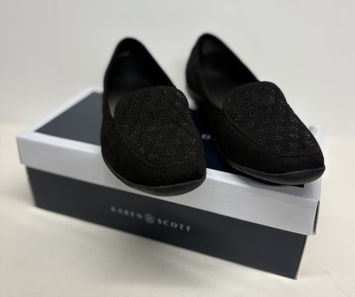 Karen Scott Jodie Womens Loafer Flats Black Slip On Size 8.5 - Picture 6 of 8