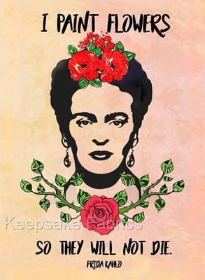 Frida Kahlo I Paint Flowers Cotton Quilt Block Quilting Multi Szs (K16