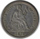 1872 Liberty Seated Silver Dime DDR FS-801 EF Uncertified #241