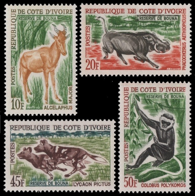 Costa d'Avorio 1963 - n. Michel 251-254 ** - nuovo di zecca - fauna selvatica / animali selvatici Costa d'Avorio 1963 - n. Michel 251-254 ** - nuovo di zecca - fauna selvatica / animali selvatici