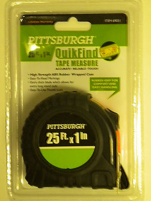25' ft/ feet tape measure, Rubber grip , 1'' wide, 7' standout ; Brand NEW unused