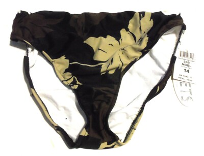 Sunsets Montage Black 30B Seamless High Waist Swimsuit Bottoms Size 14 NWT$50 