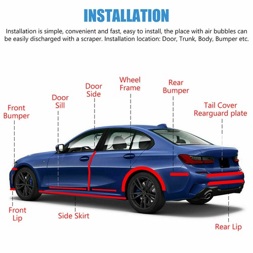 1M*5cm Car Accessories Carbon Fiber Car Door Sill Scuff Plate Sticker Protector - Picture 12 of 12