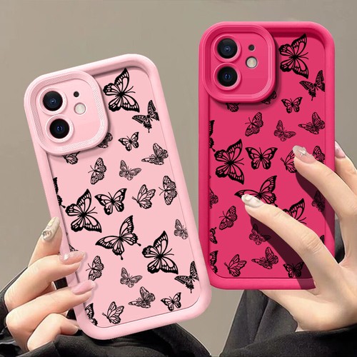 Phone Case For iPhone 16 15 14 13 Pro Max 12 7 11 XR XS Silicone Butterfly Cover - Picture 4 of 21