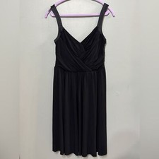 Ann Taylor Little Black Ruched Bodice Dress Swing Skirt Size 6