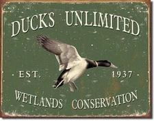 Ducks Unlimited Since 1937 Vintage Retro Hunt Cabin Wall Decor Metal Tin Sign