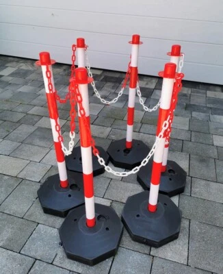 BRUKA GERMANY Flexible Absperrpfosten Kunststoff Pfosten Poller Kette Absperrkette Absperrung