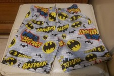 Batman Logo Kid Shorts - Size 13 Boy Swim Trunks Gray DC Comics