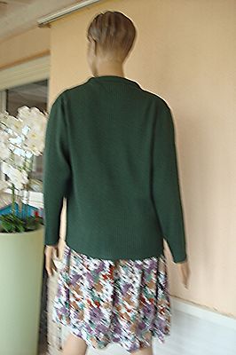 Gilet Cardigan Vert Kaki Foncé – Taille 42/44/46, 100% Acrylique, Porté Une Fois Seulement, Sans étiquette