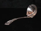 VINTAGE WALLACE STERLING SILVER ROSE POINT GRAVY LADLE 6 1/4" LONG MINT