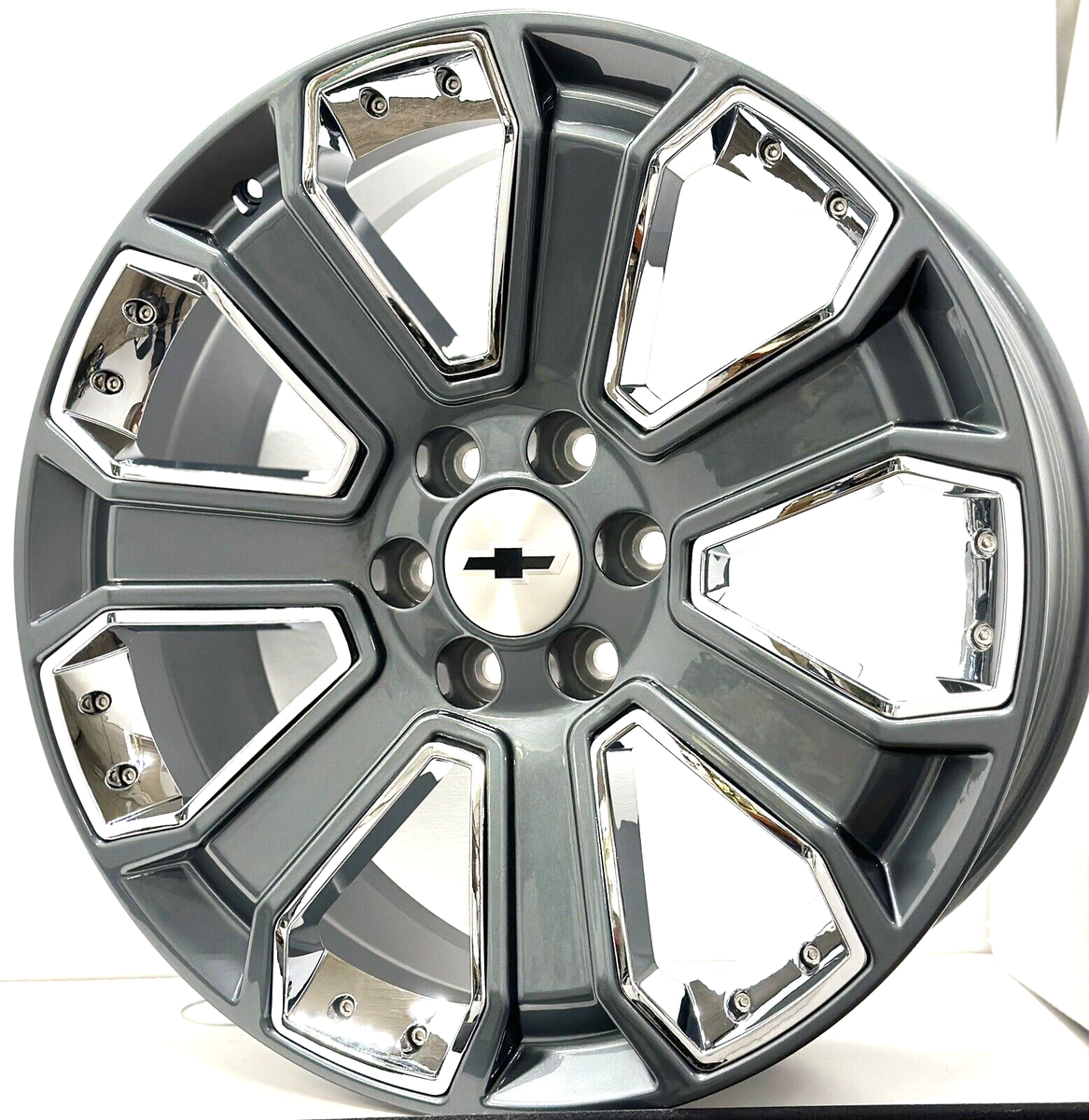 22” Gunmetal Chrome OE 5660 Replica Wheels fits 2024 Chevy