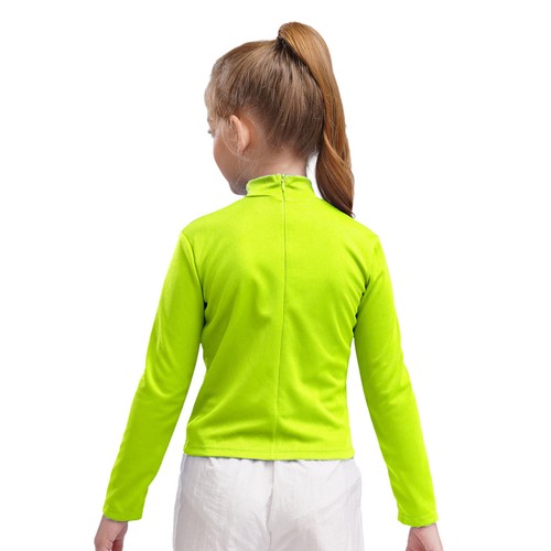 Girl Sport Tops Yoga Activewear Figure Skating Sweatshirt Stylish Cropped Top - Picture 21 of 84