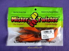 MISTER TWISTER 3" SASSY SHAD PADDLE TAIL MINNOWS - ORANGE BROWN