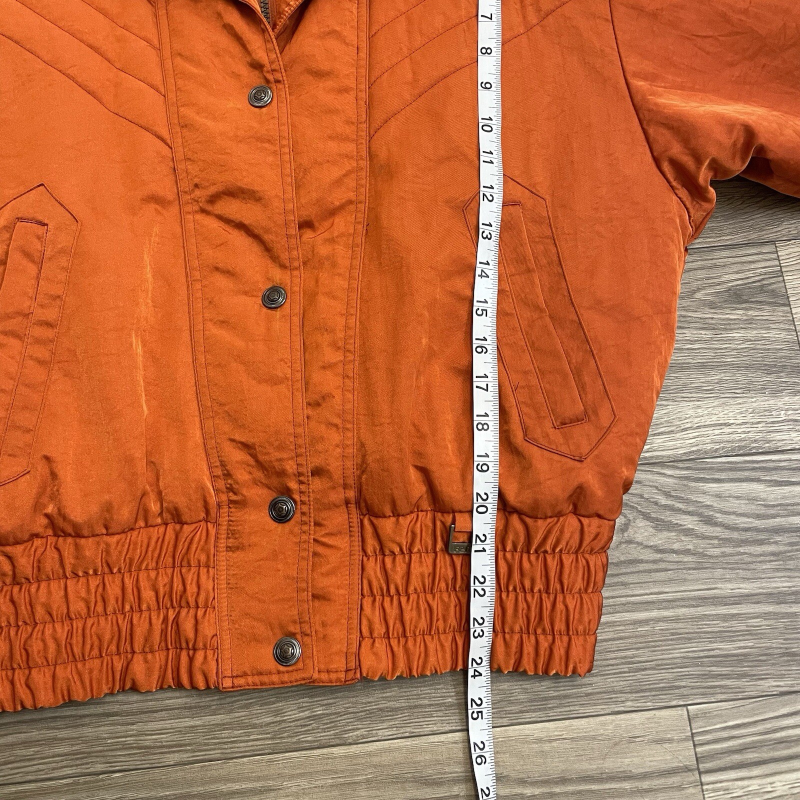 Vintage 80s FERA Orange Ski & Snow Winter Nylon Softshell Puffer Jacket sz 10