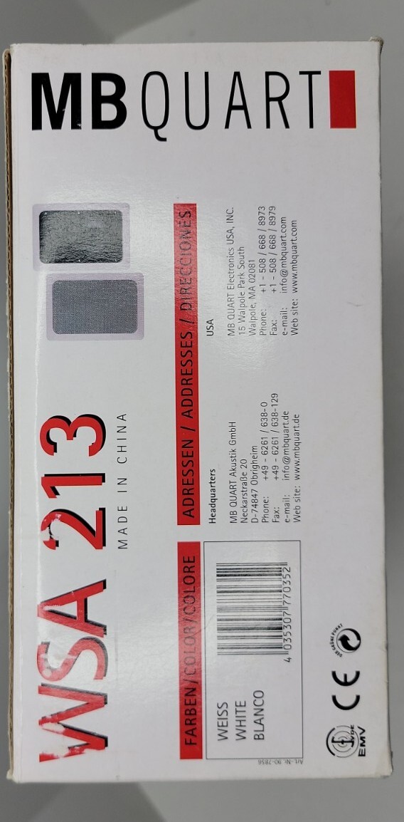 MB Quart WSA-213 - In-Wall/Ceiling Speaker System - New. | eBay
