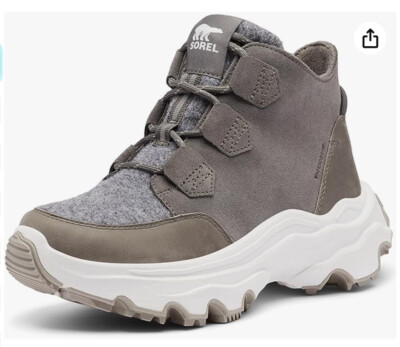 Sorel Women's Kinetic Breakthru Caribou In Quarry/sea Salt Boot SZ NWOB 