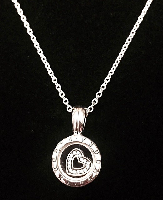 Authentic Pandora Floating Locket Necklace W/ Pandora HINGED BOX & TAG #792144CZ
