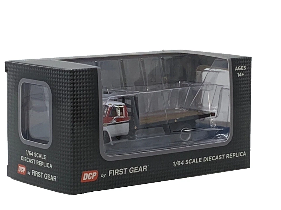 1/64 DCP WHITE/RED CHEVY C65 SINGLE AXLE FLATBED - Image 4 of 4