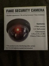 NEW 2pcs Dummy Camera Fake Security CCTV Dome Camera with Flashing Red LED Light
