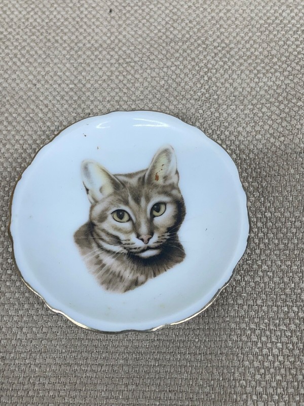Fairway Miniature Cat Porcelin Ceramic Plate Made in Japan 2 1/2"