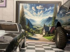Full RC 1/10 Scale Garage Wall Decal Sticker Diorama - Afternoon Dream Garage