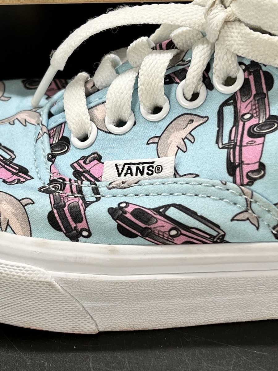 Vans Dolphins Pink Cars Print Womens Size Mens Low Top Skate  Sneakers