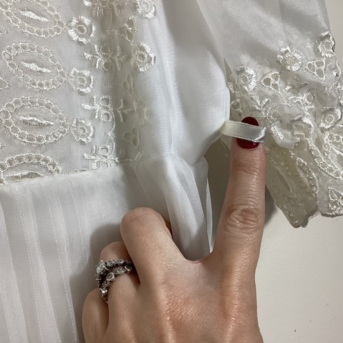 Vtg Merry Girl Party Dress 6X First Communion Lace Pearls Flower Girl Union Made - Picture 7 of 15