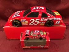 KEN SCHRADER #25 Budweiser 1995 ARC 1/24 BW Bank & RCCA 1/64 HO Car Diecast SET