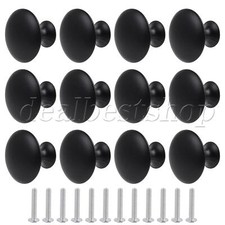 12x Furniture Drawer Knobs for Cabinet 30mm Diameter Black Modern Style