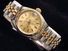 Rolex Date 6917 Ladies 2Tone Yellow Gold & Steel Watch with Gold Champagne Dial