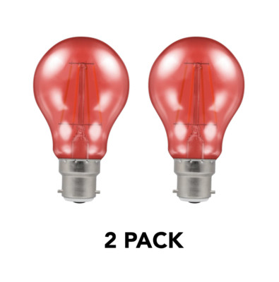 2x 4,5W LED ROT GLS Glühbirne B22 Bajonett sehr hell farbig A60