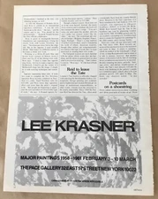 Lee Krasner at Pace gallery exhibition print ad 1979 vintage magazine art promo
