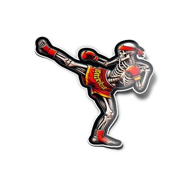 Pack x5 AUFKLEBER STICKER Vinyl Skelett Muay Thai Kickboxen Boxen 8cm