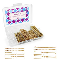 300 Pack Blonde Bobby Pins for Women, 4 Assorted Sizes of Large and Small Premiu