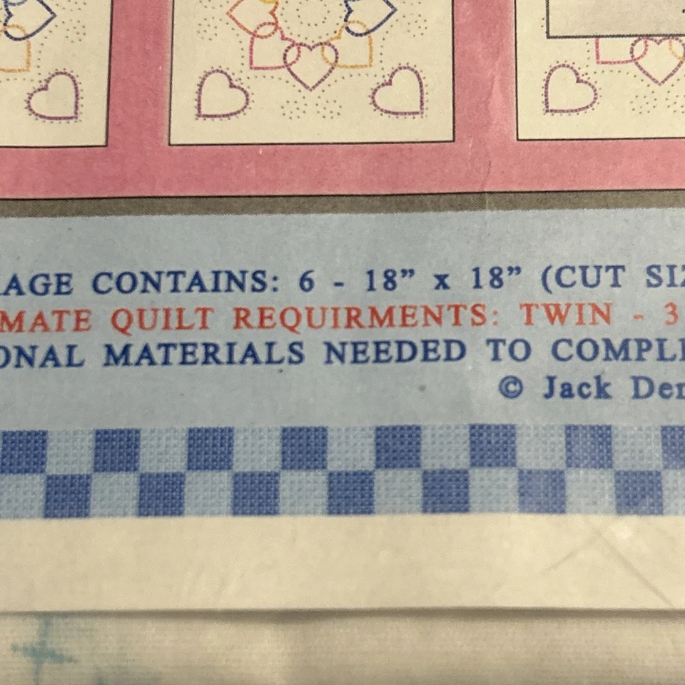 Six Heart Circle Quilt Squares Jack Dempsey - Image 2 of 4