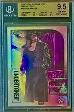 POP 2 BGS 9.5 Undertaker 2020 Topps Chrome WWE Silver Refractor Holo True Gem +