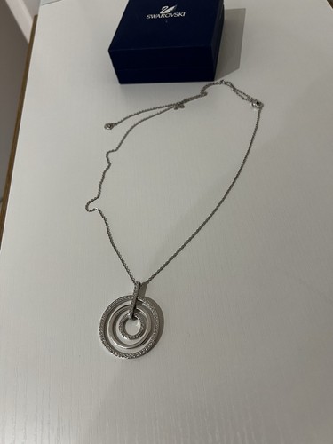 Swarovski Circles Pendant Necklace – Crystal Pave, Silver-Tone – With Box - Picture 4 of 5