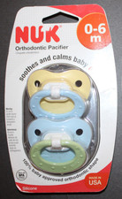 NUK Pacifiers 0-6 Mo. Silicone Set of 2 BPA F...