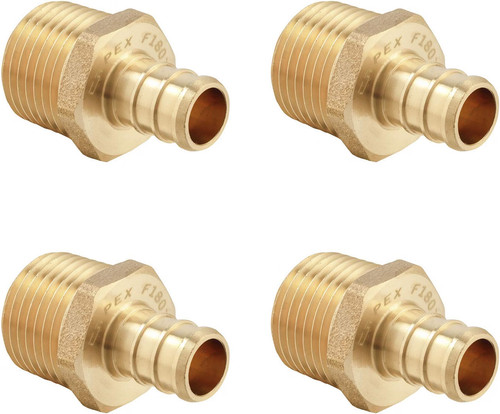 4-PACK EFIELD Pex Crimp Fitting 1/2"Male Adapter PEX X Male NPT LF Brass Copper
