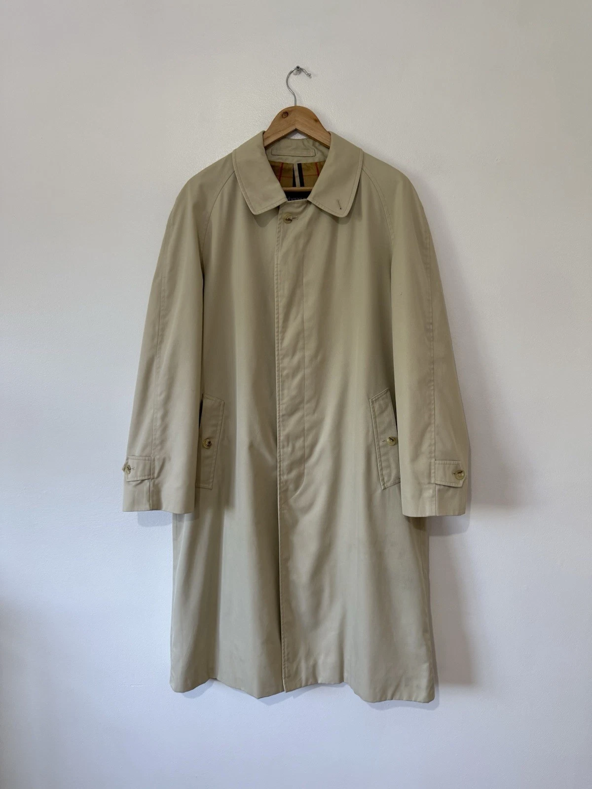 Burberry trench uomo vintage anni 80 Balmacaan 40R made in England beige