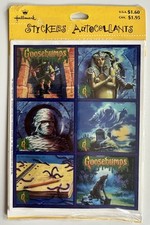 Vintage 1995 GOOSEBUMPS HALLMARK Pack of 4 SHEETS Stickers NOS