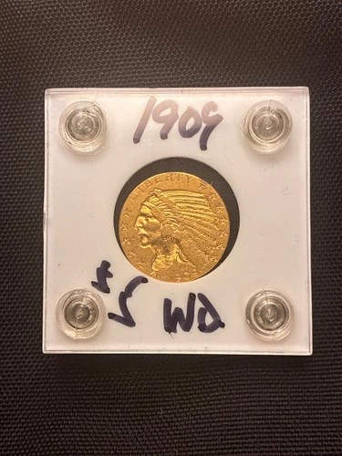 1909 GOLD Indian Head Half Eagle $5 U.S.A.  0.90 Gold