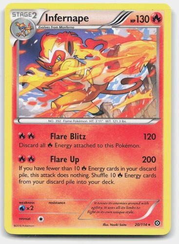 Pokemon Infernape Holo Rare XY - Steam Siege 20/114 LP Trading Card