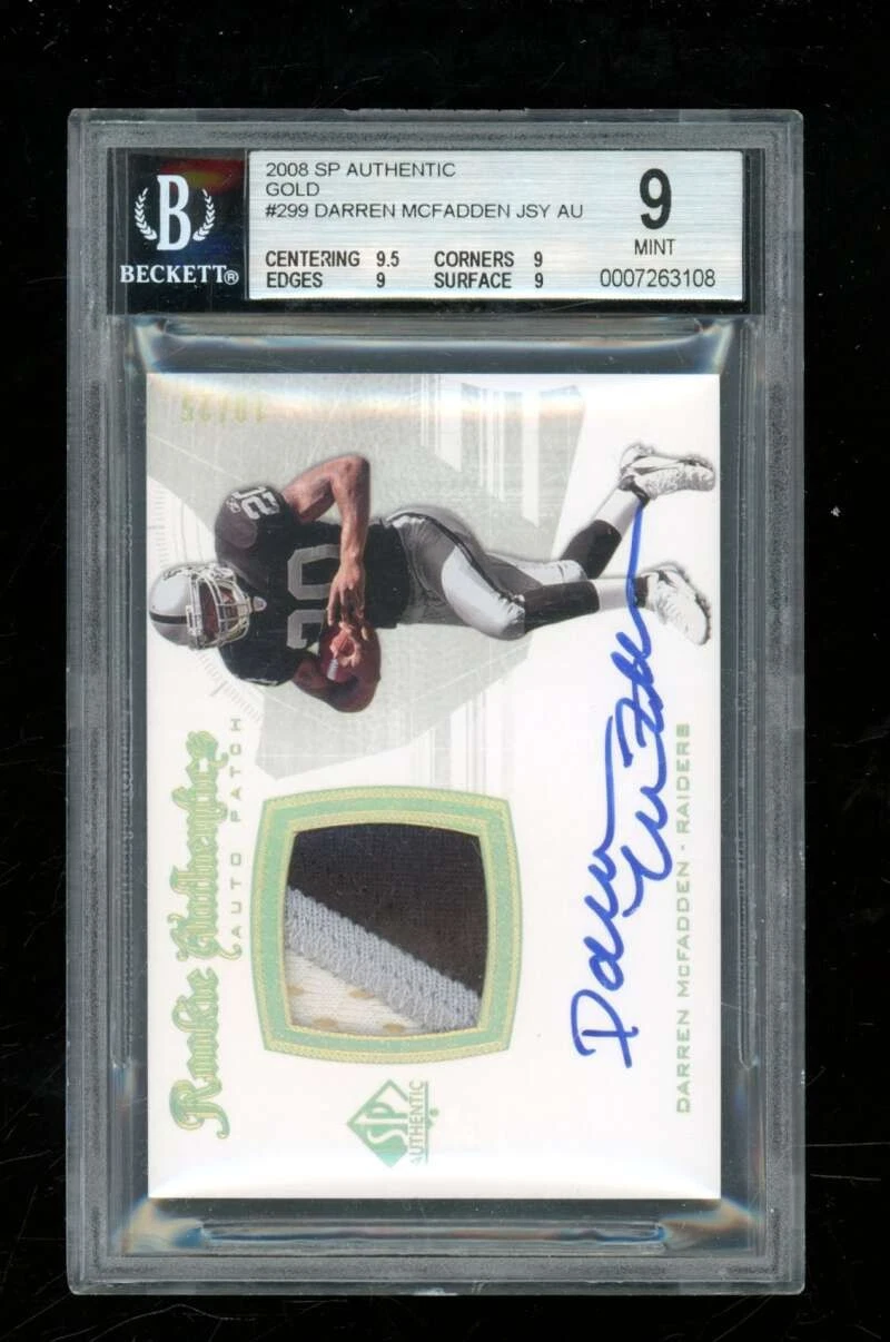 Darren McFadden SP Authentic #299 Autograph Patch-Gold