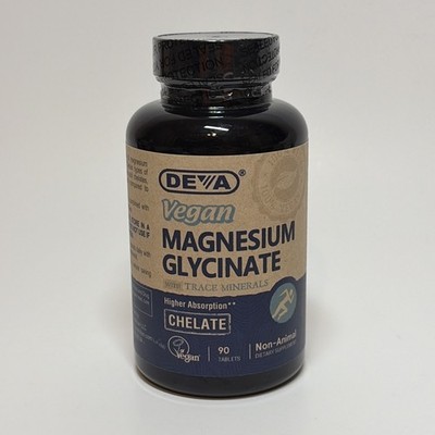 DEVA Vegan Magnesium Glycinate with Trace Minerals - 90 Tablets (New, Sealed)
